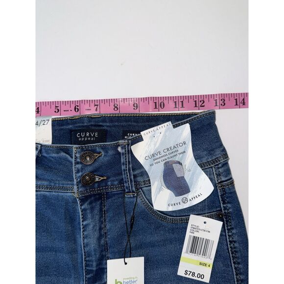 Curve Appeal Jeans High Rise Skinny Curve Creator Stretch Blue Shaping 4/27 - Picture 7 of 15